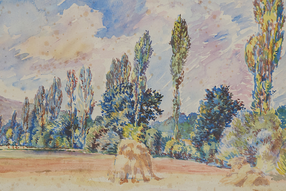 1919 Donnersberger Landschaft mit Pappeln - Privatbesitz