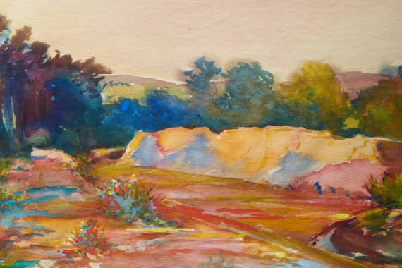 1919 Steinbruch am Abend 23x35