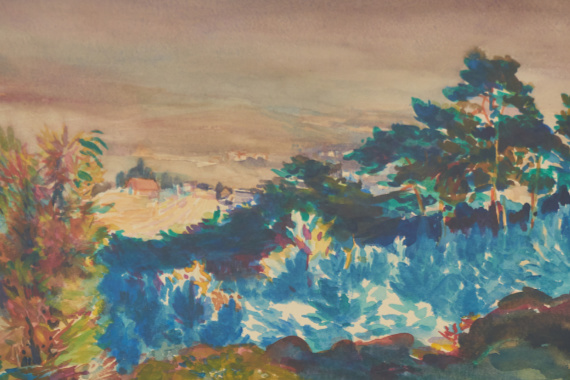 1925 Herbstlandschaft bei Haardt 33x48