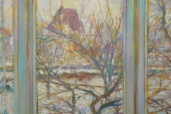 1957 Blick aus dem Fenster in Hambach 34x37